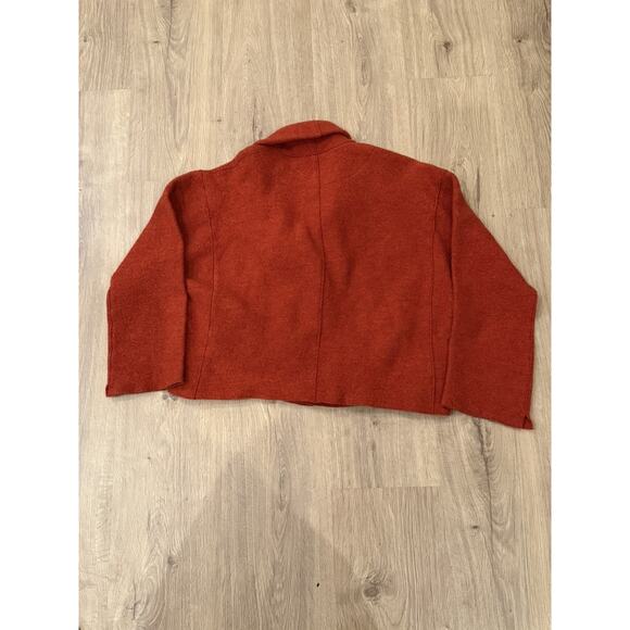 OSKA Boiled Wool Jacket Cardigan SIZE 1 / Small Orange 100% Wool Two Button - Picture 10 of 10